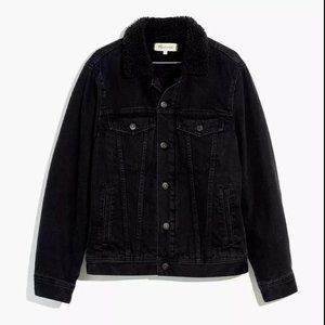 Madewell Sherpa Classic Jean Jacket in Black